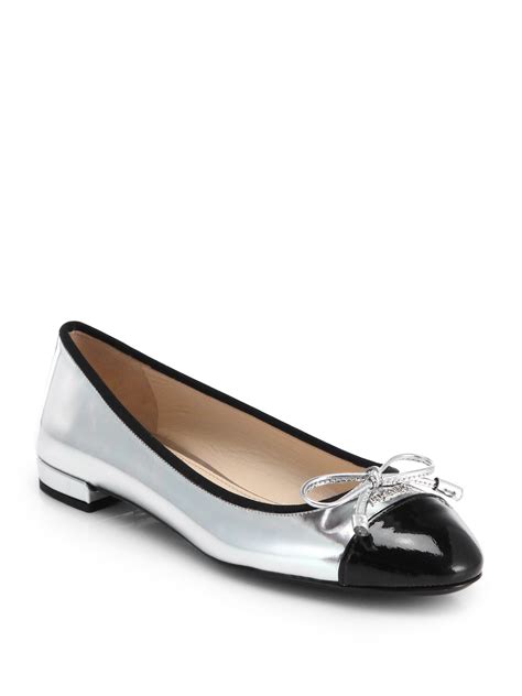 prada metallic heels|prada ballet flats.